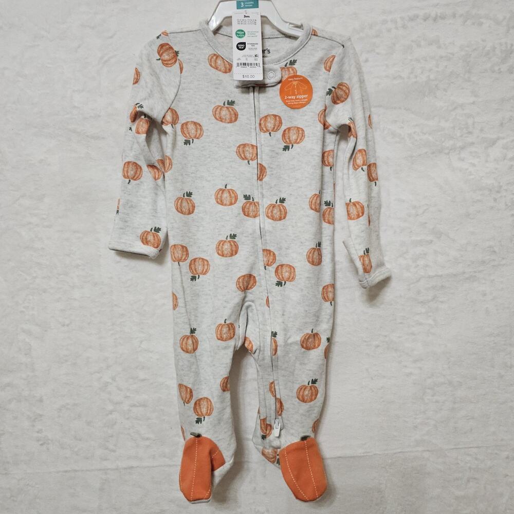 NWT Carters Sleeper 3M Infant Pumpkin Footie Sleeper Festive Autumn Cottagecore